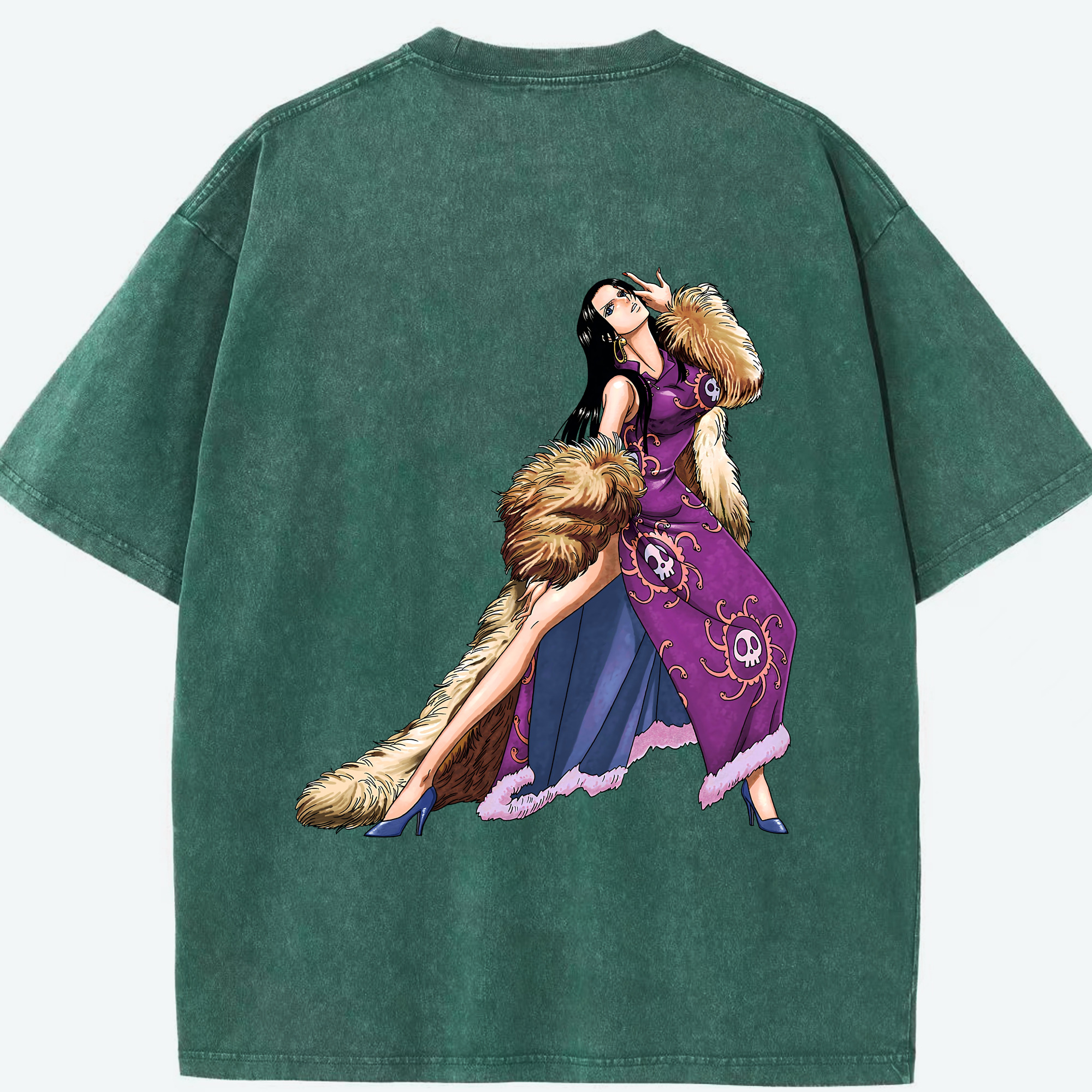 ワンピース ボア・ハンコック ONE PIECE Boa·Hancock 綿100% ヴィンテージ風 半袖Tシャツ（背面プリント）